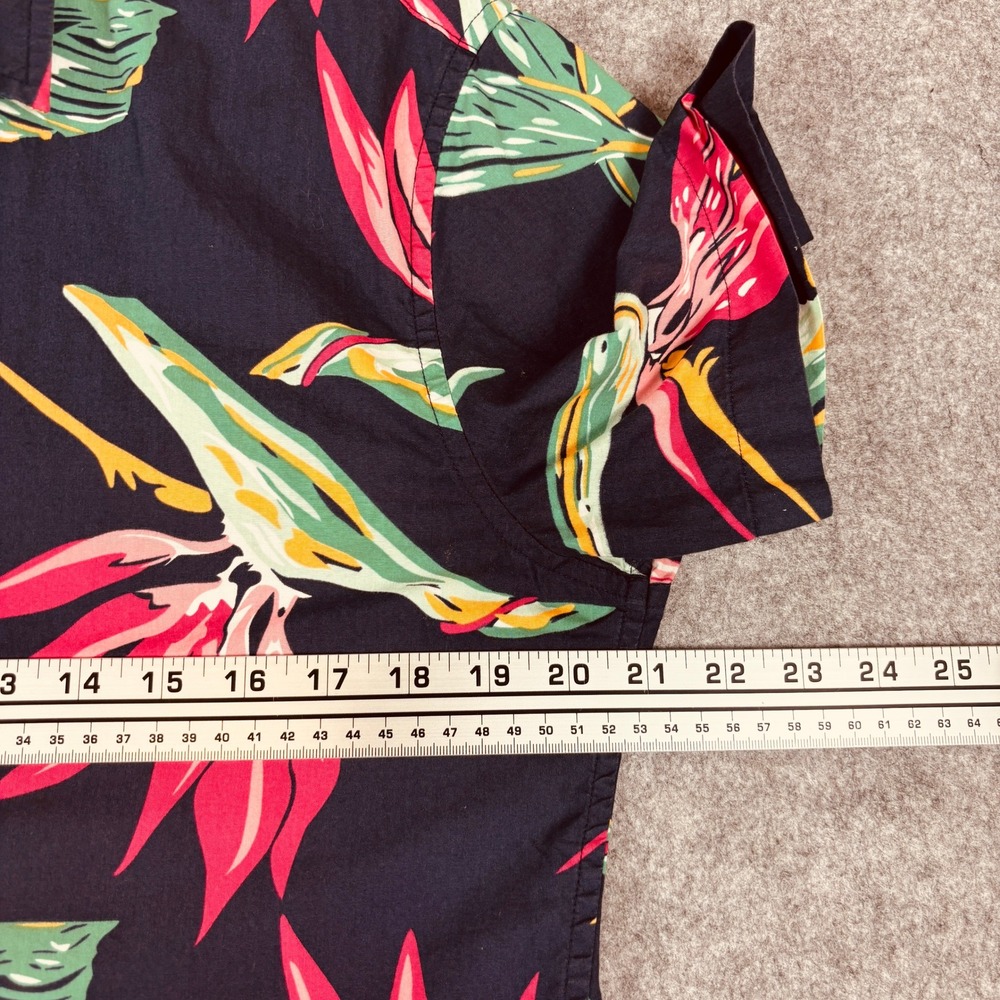 Bonobos Floral Button Down Shirt Mens Medium Navy Blue Slim Fit Short Sleeve - Picture 9 of 9